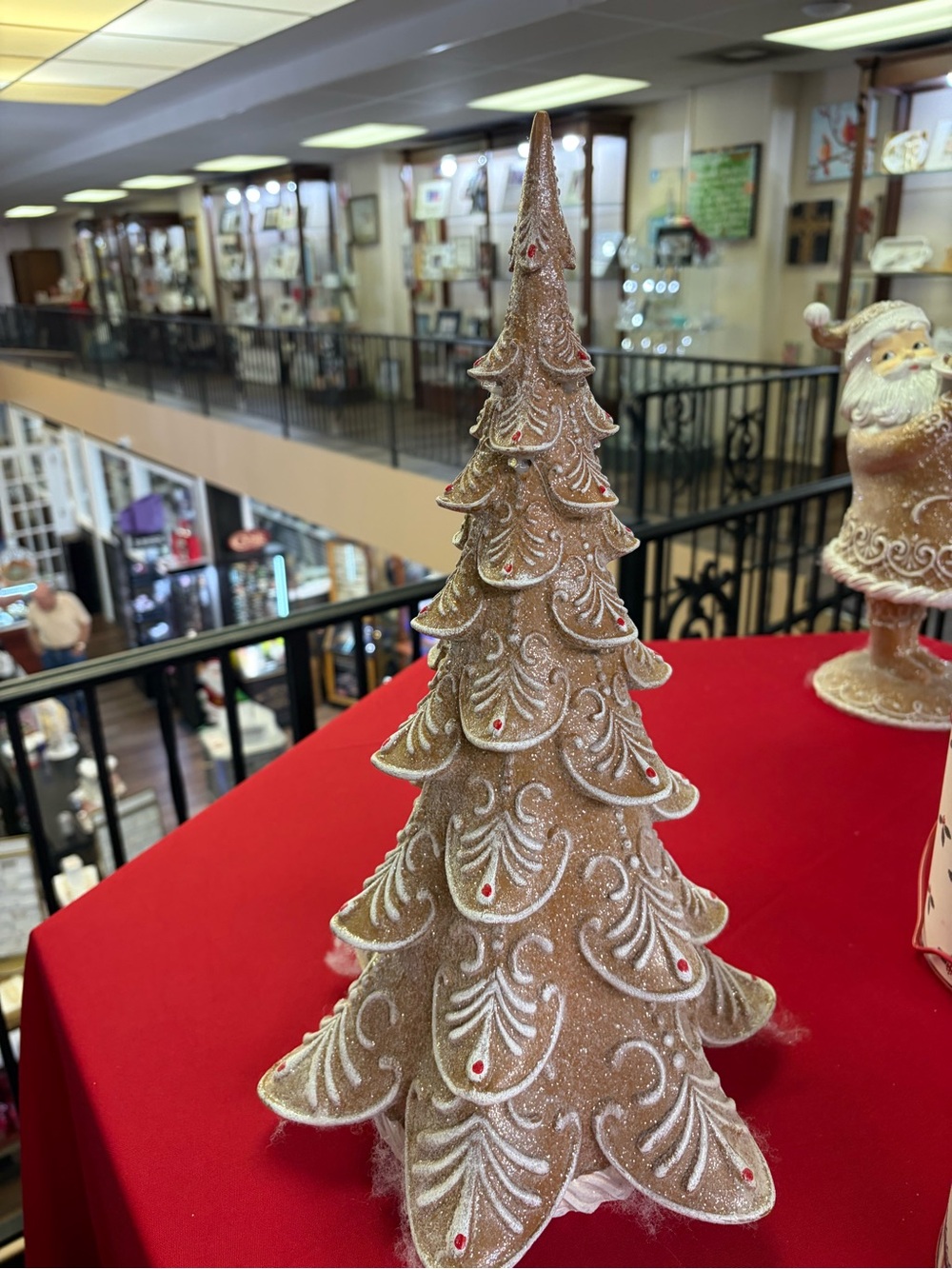 Festive Embossed Glitter Holiday Tree - Gold